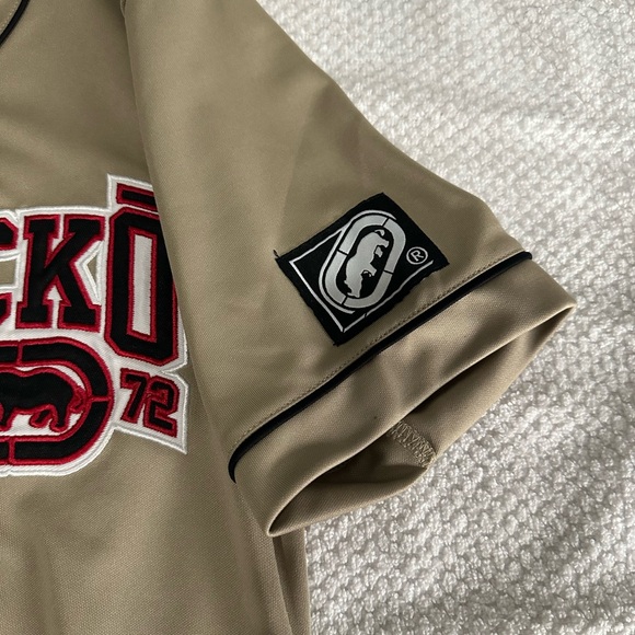 Ecko Unlimited Tan Button-Up with Red Accents - Picture 2 of 3